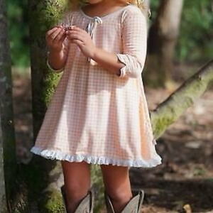 Omi Jo Well Dressed Wolf Orange Gingham House Dress Tunic‎ Size 6 years